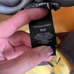 The North Face, yellow soft shell jacket